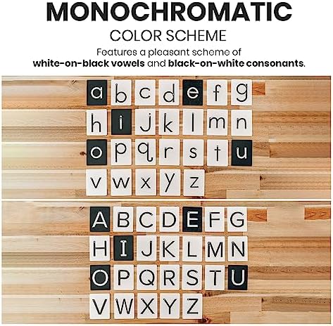 Montessori Sandpaper Letters | Black & White Montessori Letters Set w/ 3.5"x2.8" Lowercase & Uppercase Sand Paper Letters Cards Set | Sensory Sandpaper Letters Montessori | alphabet sandpaper letters