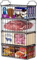 Freezer Organizer Bins, 4 Pack Big Baskets for 5/ 7 Cu.FT Deep Freezer