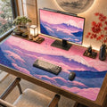 XXXL Extended Desk Mat 48"x24", Japanese Wave Aesthetic Gaming Mouse Pad