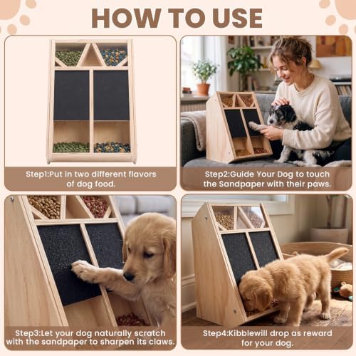 Yookeer Dog Nail Scratch Board with 2 Treat Box for Small Medium Dogs