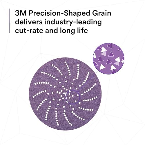 3M Hookit Clean Sanding Paper Disc 732U - 120+ Grit Vacuum Sanding Disc - C-Weight Backing, Hook and Loop Attachment - 5"