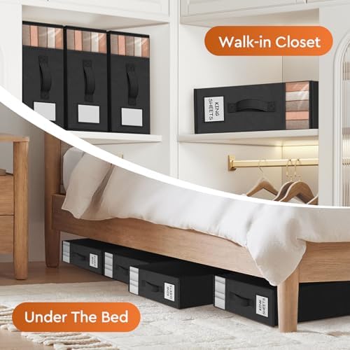 StorageTastic Bed Sheet Closet Organizers and Storage Under Bed Storage