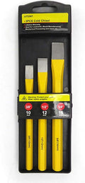 3-Pieces All Purpose Cold Chisel Set, Industrial Grade Steel Hand Tools for Carpentry Metalwork Woodwork & Masonry