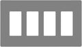 ENERLITES Screwless Decorator Wall Plates Child Safe Outlet Covers, Gloss Finish, Medium Size 4-Gang 4.88" H x 8.58” L, Unbreakable Polycarbonate Thermoplastic, SI8834M-GY, Gray