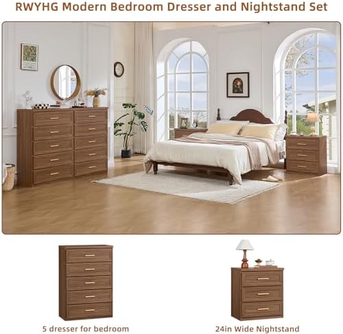 RWYHG Dresser Set for Bedroom with 5 Drawers 45" Tall
