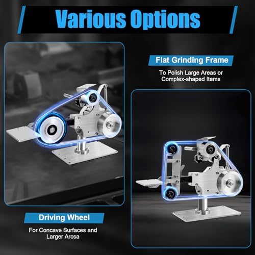 Abrasive Belt Machine, 550W Desktop Grinder For Knife Making Vertical Horizontal Belt Polisher Sharpener 5000Rpm With Brushless Motor Sander for Metal Working Mini Sander