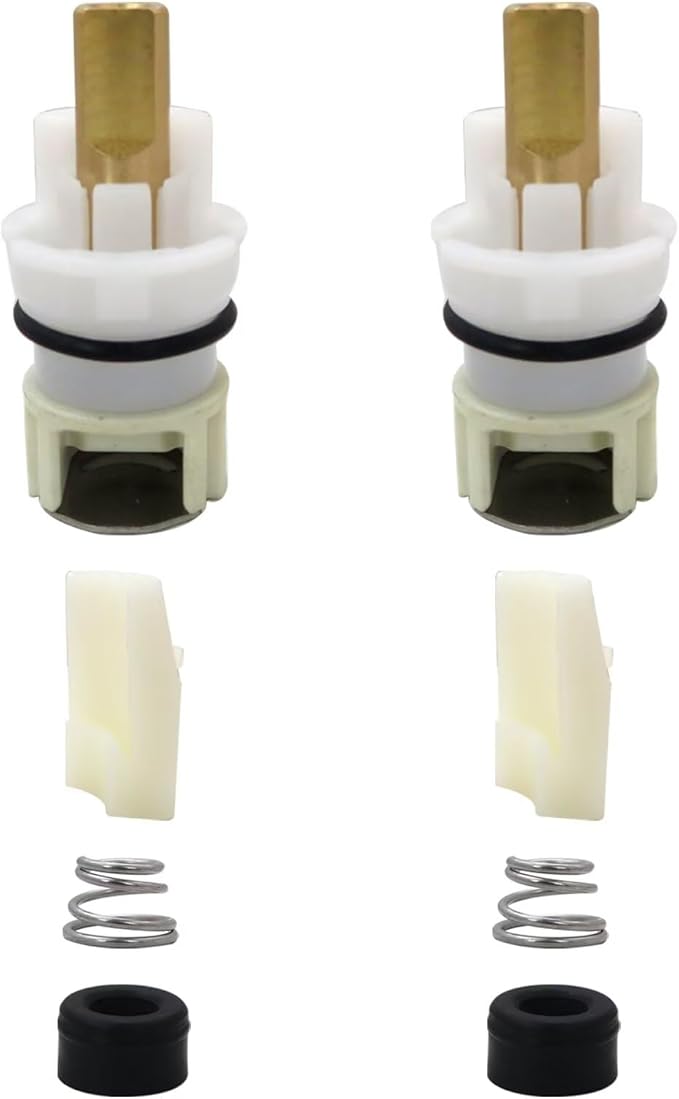 RP25513 Faucet Stem Assembly Kit - 2x Faucet Stem Repair for Delta Two Handle Bathroom, Kitchen, Sink, and Bathtub Faucets - Fix Leaks with Lasting Stem, Spring & Seat for Hot and Cold Water