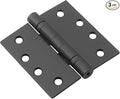 Richelieu Hardware 4" (102 mm) Full Mortise Ball Bearing Butt Hinge for Interior Door, 4822FBB, 3-Pack, Black