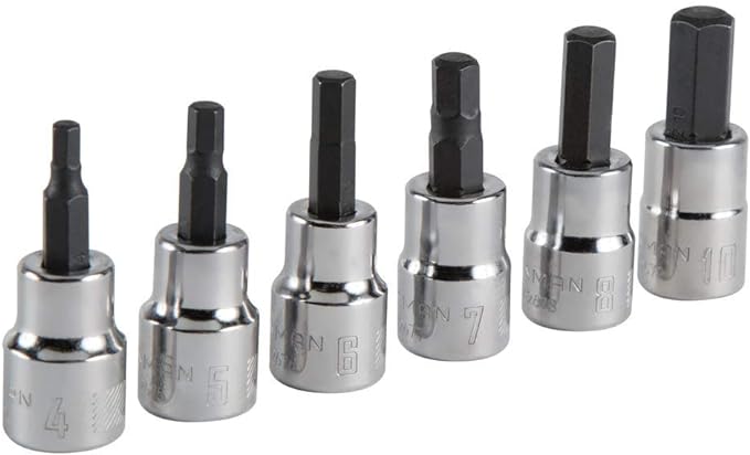 CRAFTSMAN Hex Bit Socket Set, 3/8" Drive, Metric, 6-Piece (CMMT34448)