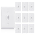 ELEGRP 3 Way Framed Toggle Light Switch, 15 Amp, 120 V, Quiet Self-Grounding, Residential and Commercial Grade, UL Listed (10 Pack, Glossy White)