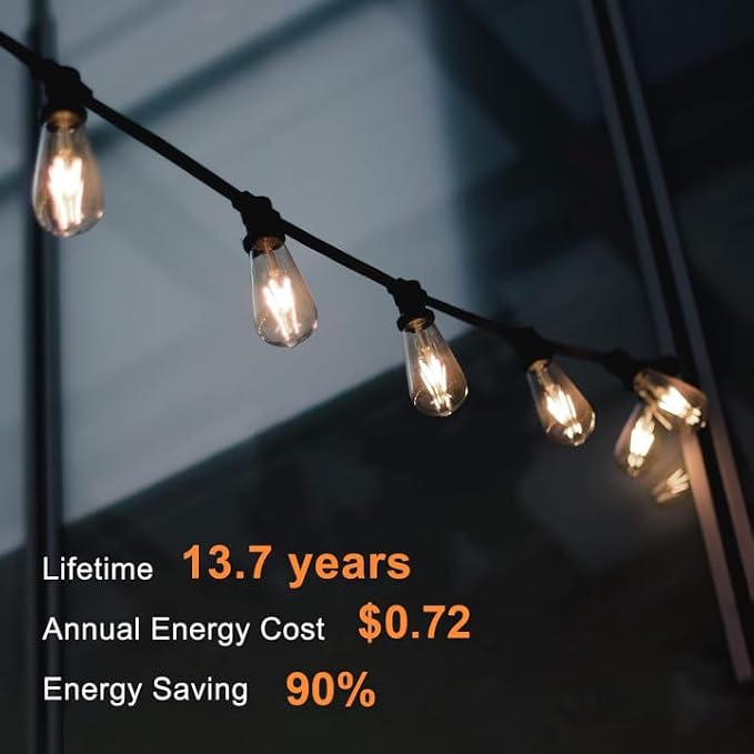 TJOY Edison Light Bulbs, 12 Pack Dimmable Vintage LED Light Bulbs, E26 Medium Base, Warm White 2700K, ST58, 6W, 800LM, 80+ CRI, Antique Decorative LED Filament, Clear Glass