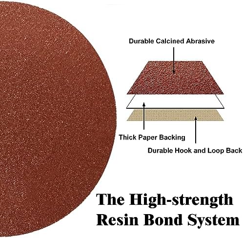 30Pcs 6-Inch PSA Sanding Discs, 6-Grit NO-Hole Self Stick Aluminum Oxide Sandpaper
