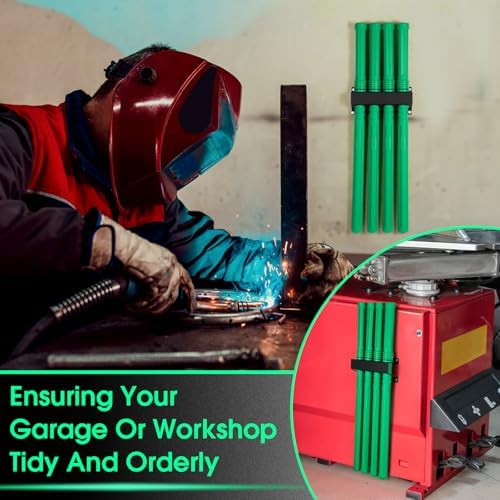 DoubleFill 5 Pcs Welding Rod Storage Set 4 Slot Tig Welding Filler Rod Holder with 4 Pcs 40 Inch Tungsten Electrode Storage Tubes Wall Mount Organizer Welder Tools Supplies