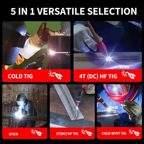 PONEY 200 A TIG Welder 110V/220V 5 In 1 Aluminum Welder Machine