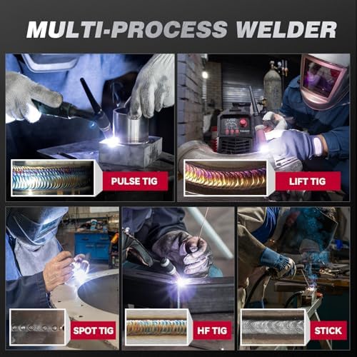 ARCCAPTAIN DC 5 In 1 TIG Welder With Pulse, 200A HF/Lift/Pulse/Spot TIG/MMA