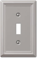 Amerelle 149TBN Chelsea Wallplate, 1 Toggle, Steel, Brushed Nickel, 1-Pack