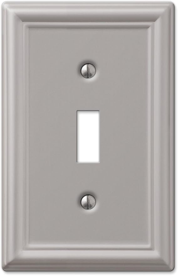Amerelle 149TBN Chelsea Wallplate, 1 Toggle, Steel, Brushed Nickel, 1-Pack