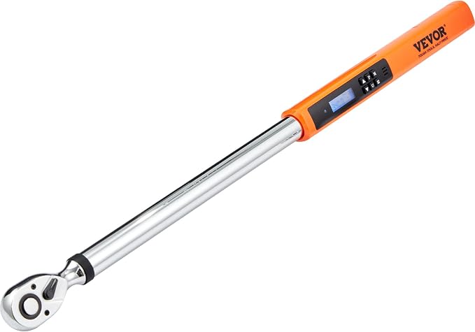 VEVOR Digital Torque Wrench 1/2" Drive(25-250ft.lb/34-340n.m), ±2% Torque Accuracy, 3-Mode Adjustable Electronic Torque Wrench with LED Buzzer Calibration