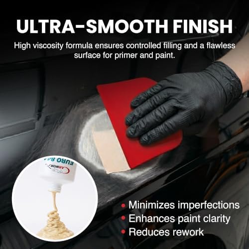 Euro 844 - Polyester Finishing Putty, Liquid Body Filler with BPO Hardener - Two-Component, Easy Sand, Adheres to Metal, Fiberglass, Wood, 1 kg