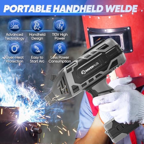 Sakerplus Portable Welding Machine, 110V IGBT Inverter Handheld Welder