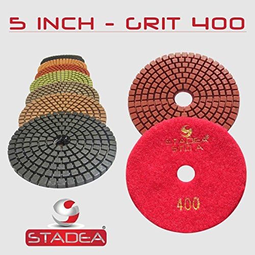 Grit 10000 (10 Pieces) 5" Diamond Polishing Pads for Granite Marble Concrete Stone polishing Wet Grinder