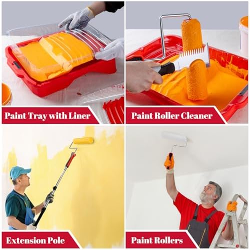 Mister Rui 22-Piece Paint Roller Kit with 3 Ft Extension Pole