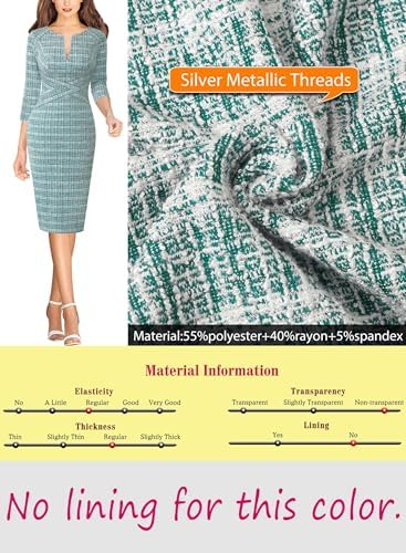 VFSHOW Womens Work Business Office Zipper Up Slim Bodycon Sheath Dress