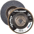 Weiler 31408 Wolverine 4-1/2" x 5/8"-11 UNC NUT Abrasive Flap Disc, 40 Grit Zirconia Alumina, Flat Type 27, Phenolic Backing, Standard Density (Pack of 10)