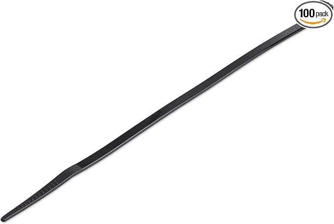 StarTech 100-Pack 6"(15cm) Cable Ties, UL Listed, Black, TAA (CBMZT6B) | 1/8"(3.6mm) wide, 1-3/8"(39mm) Bundle Diameter, 40lb(18kg) Tensile Strength, Nylon Self Locking Zip Ties with Curved Tip