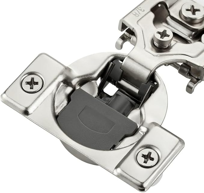 Ravinte 50 Pack 25 Pair 3/8 inch Overlay Soft Close Kitchen Cabinet Hinges Stainless Steel Adjustable Kitchen Hinges Satin Nickel Cabinet Hardware