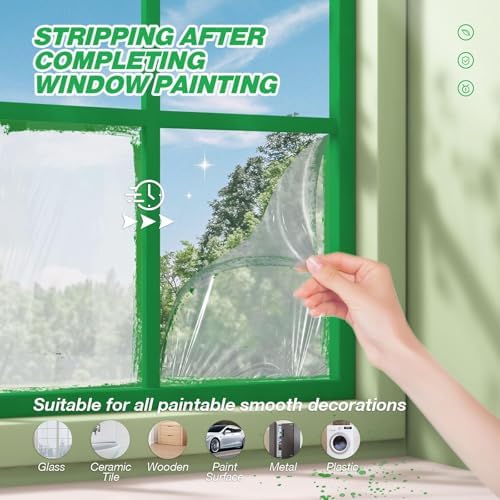 E-SDS Masking Liquid Tape, 64 fl.oz Transparent Peelable Coating for Window