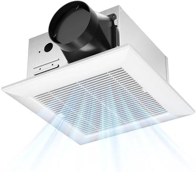 Amico Bathroom Exhaust Fan,160 CFM, 1.5 Sones, Low Noise, Household Bath Ventilation Fans, Ceiling Mounted, No Attic Access Needed, Ceiling Opening 10.7''x10.7'' - ETL & FCC Certified