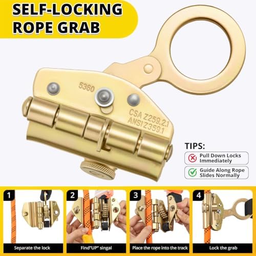 TRSMIMA Roofing Fall Protection Rope - 25ft Safety Rope for Roofing