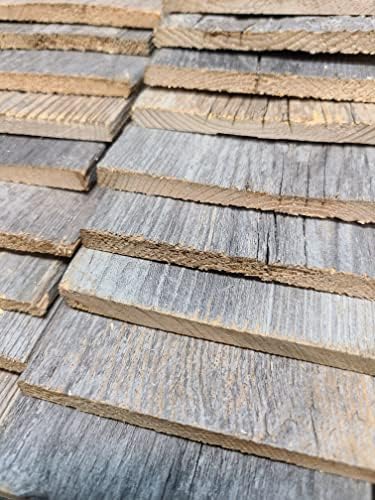 Rustic Weathered Reclaimed Wood Planks for DIY Crafts, Projects and Decor (20 pcs. Thin Planks - 3.5"x12"x.25)