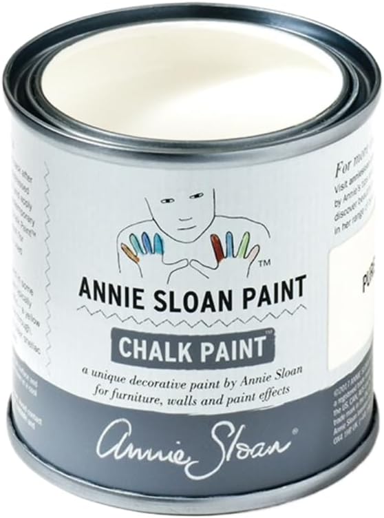 Annie Sloan Chalk Paint® (Pure, 120 ml/4.06 Fl Oz) a unique decorative paint for furniture, cabinets and home décor with no sanding or priming