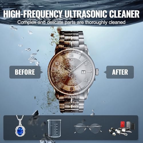 VEVOR 10L Sonic Gun Cleaner, 300W Professional Ultra Sonic Cleaning Machine with Timer & Heater, 40kHz Digital Sonic Cleaner with Basket for Gun Parts, Bullets, Military Supplies