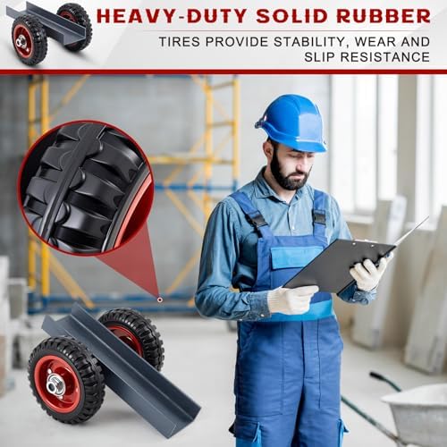 Moving Panel Dolly, Door Dolly 350 Lbs / 160 kg Load Capacity, up to 2.76'' Width Capacity, Heavy Duty Cart with 6'' Solid Rubber Wheels, Steel Mover for Wood, Plywood, Door, Fence