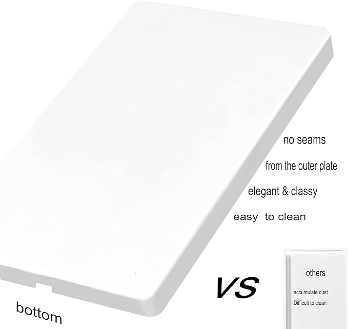 ZEFTV Screwless Blank Wall Plates 1-Gang Blank Switch Outlet Electrical Cover Plate Unbreakable Thermoplastic Faceplate for Decorative Receptacle Outlet Switch, White (2 Pack)
