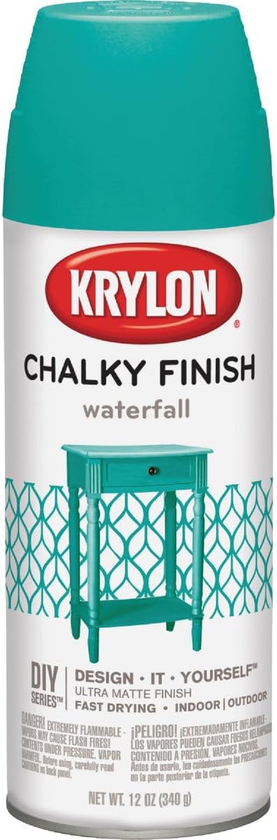Krylon K04112007 Chalky Finish Spray Paint, Waterfall, 12 Ounce