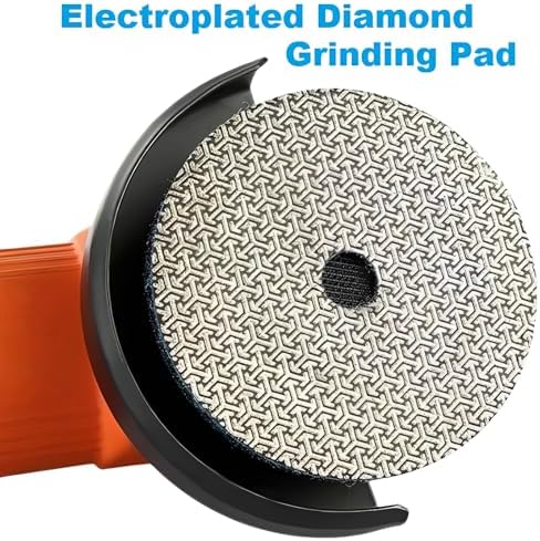 4PCS Electroplated Diamond Sanding Paper Sheet Pad, 60# 100# 200# 400# Grit 3 inch 75 mm Grinding Sandpaper Pad Hook and Loop Backing for Metal Glass Porcelain Ceramic Hand Polishing Trimming