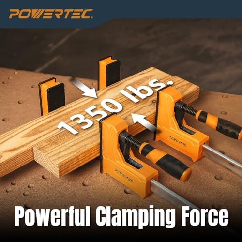 POWERTEC 71368-P2 Woodworking Parallel Clamps 24-Inch | Jaw Bar Clamp Spreader Tool (Pack of 4)