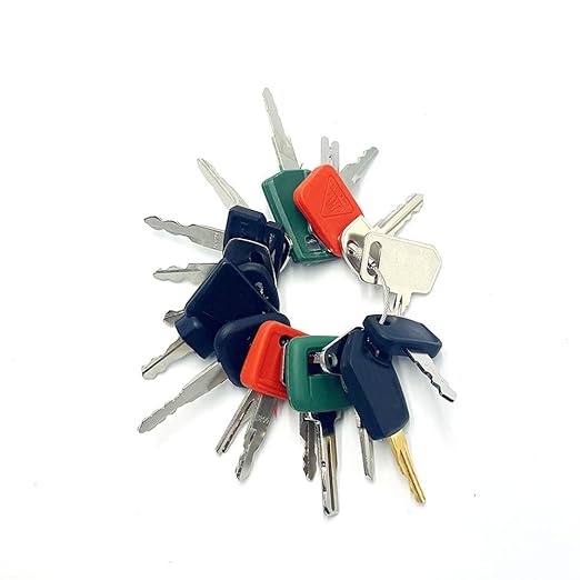 20PCS Heavy Construction Equipment Keys Set,Machinery Operator Ignition Keys Compatible with Volvo Case Hyster Kubota Caterpillar JCB Bobcat Takeuchi Hitachi JD