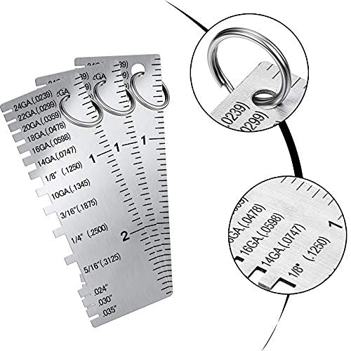 Weewooday 1 Pcs Wire/Metal Sheet Thickness Gauge Metal Tool Welding Accessories Portable Stainless Steel One Sided Material Thickness Gauge Plated Size Inspection Tool