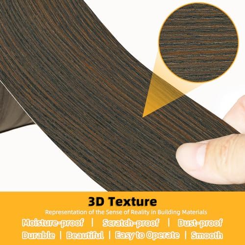 GSCIT Club Brown Walnut Wallpaper, 2.4 inch X 50ft Self Adhesive Wood Grain Repair Tape Walnut Repair Patch for Tables, Chairs, Baseboards, Doors, Windows, Floors, Handicraft DIY.