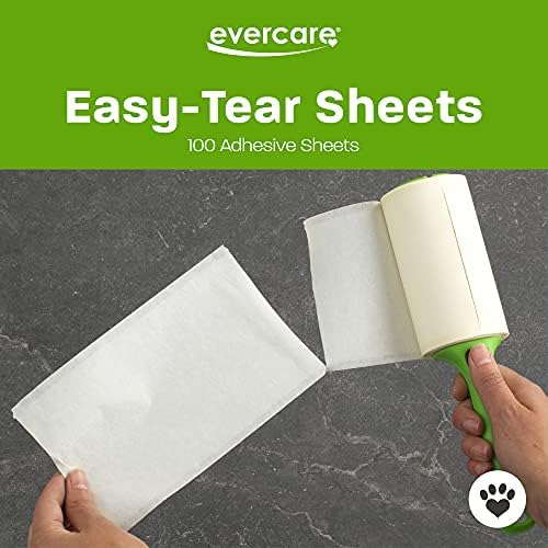 Evercare All Purpose Pet Hair Lint Roller,100 Sheets – Reusable Sticky Roller for Pet Hair,Cat & Dog-Hair Remover,Lint Remover,Pet-Hair-Remover for Furniture,Clothing & Cars,(Pack of 6)