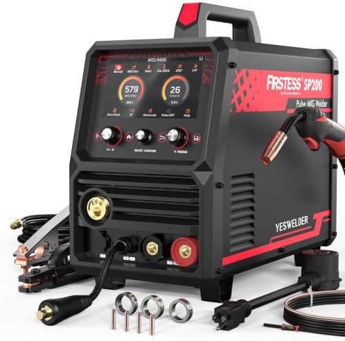 YESWELDER Firstess SP200 MIG Welder, MIG/Pulsed MIG/Flux Core/Spot Welding/Lift TIG/Stick/Spool Gun Compatible
