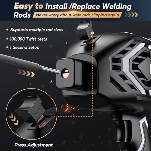 Portable Welding Machine 110V Handheld Arc Welder for 3/32"-1/8" Rods,Black