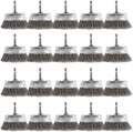 20 Pack 2 Inch Wire Cup Brush with 1/4-Inch Hex Shank, Wire Drill Brush Set