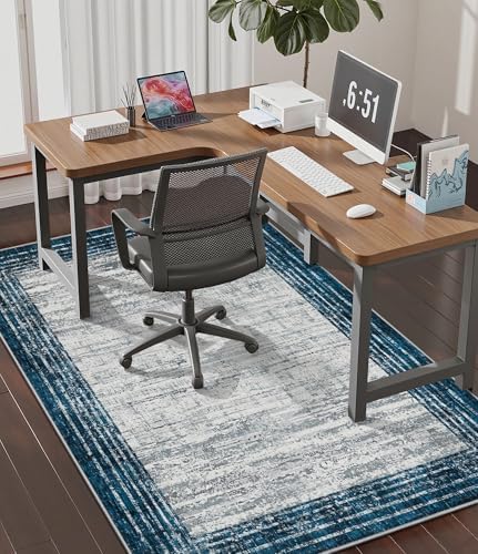 chakme Office Chair Mat for Hardwood Floor, 60"x45" Easy Glide Computer Desk Mat Protector for Rolling Chair Under Desk Rug Nonslip Backing, Machine Wash, (Square)