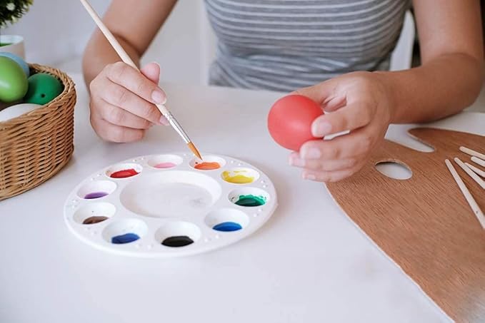 8pcs Paint Tray Palettes, Plastic White Palettes for Kids & Students,Paint Tray for Art Class,Craft DIY or Have a Birthday Painting Party